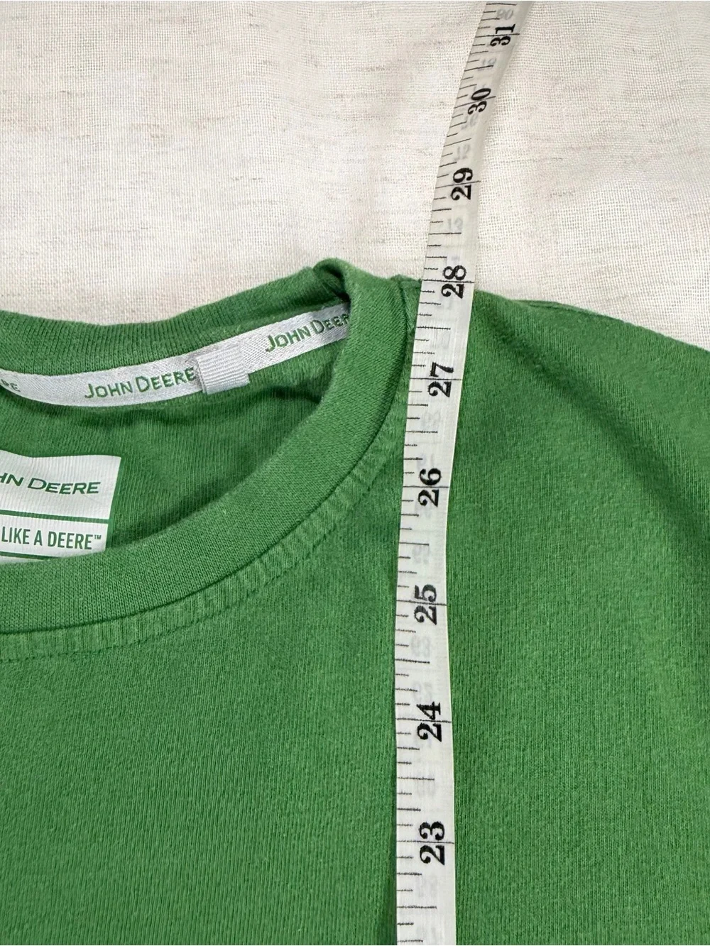 John Deere Green Long Sleeve Crewneck with Embroidered Logo